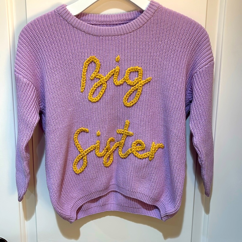 Handmade big sister sweater size 4T
